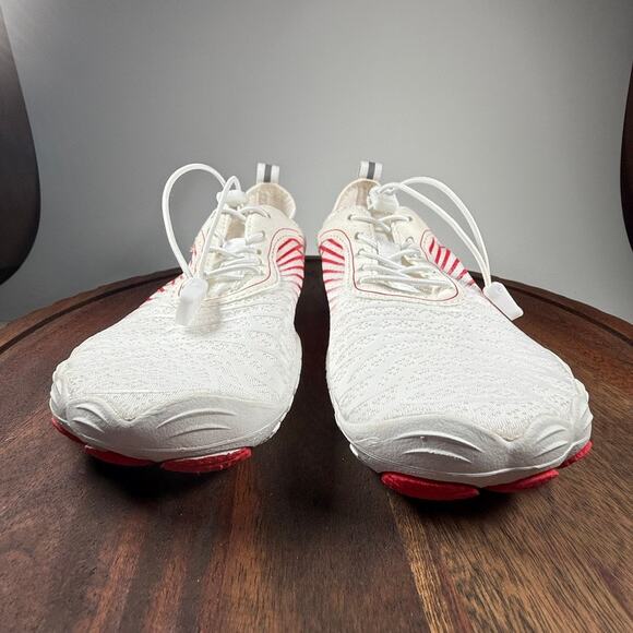 HF Barefoot Water Shoes White Red Minimalist Aqua Swim Surf Shoes Quick Dry SZ36 - Picture 9 of 13